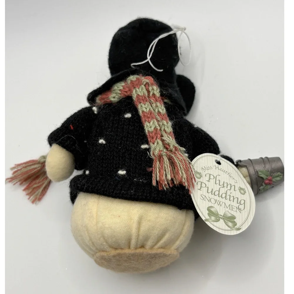 Vintage Miss Heather's Plum Pudding Snowmen Set of 2 Artisan Flair Christmas NWT